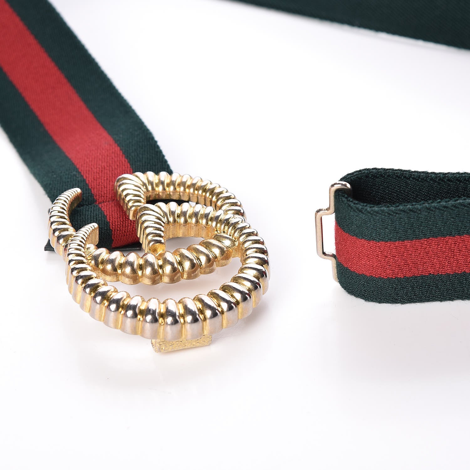 Gucci Canvas Torchon Double G Web Belt 90 36 Verde 5 of 5