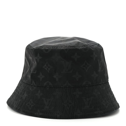 Louis Vuitton Nylon Wool Monogram Reversible MNG Rain Bucket Hat M Black Navy 7 of 16