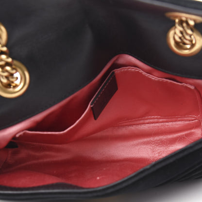 Gucci Velvet Matelasse Mini GG Marmont Shoulder Bag Black 5 of 10
