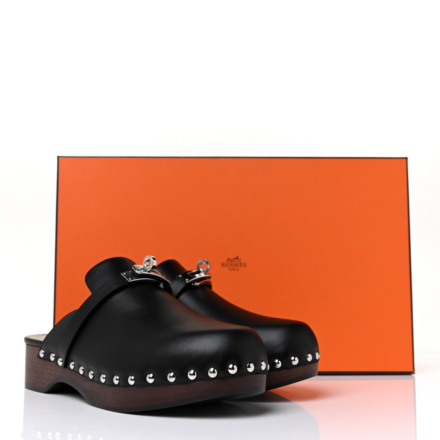 Hermes Calfskin Carlotta Mules 37 Black 8 of 8