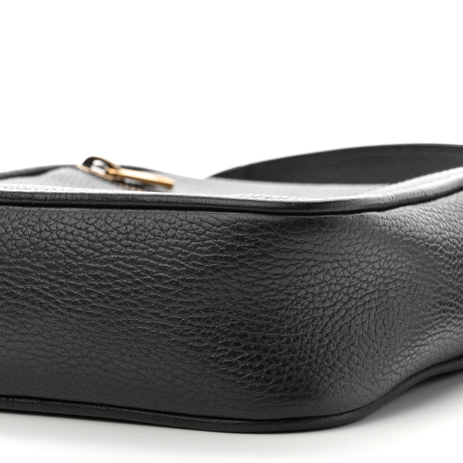 Gucci Grained Calfskin Logo Messenger Bag Black 10 of 11