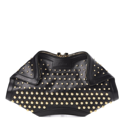 Alexander McQueen Calfskin Studded De Manta Clutch Black 1 of 10