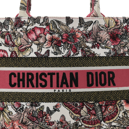 Christian Dior Canvas Embroidered Medium Butterfly Print Book Tote Multicolor 8 of 14