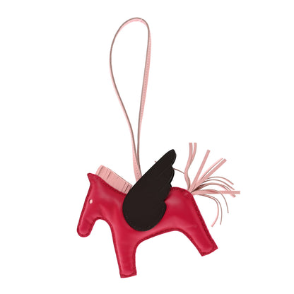 Hermes Milo Lambskin Grigri Rodeo Pegase Horse Bag Charm MM Framboise Rose Sakura Rouge Sellier 1 of 4