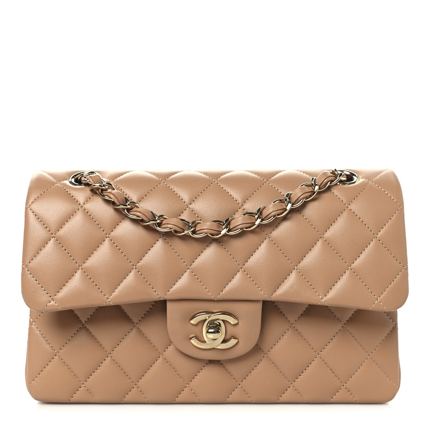 Chanel Lambskin Quilted Small Double Flap Brown 1 of 11