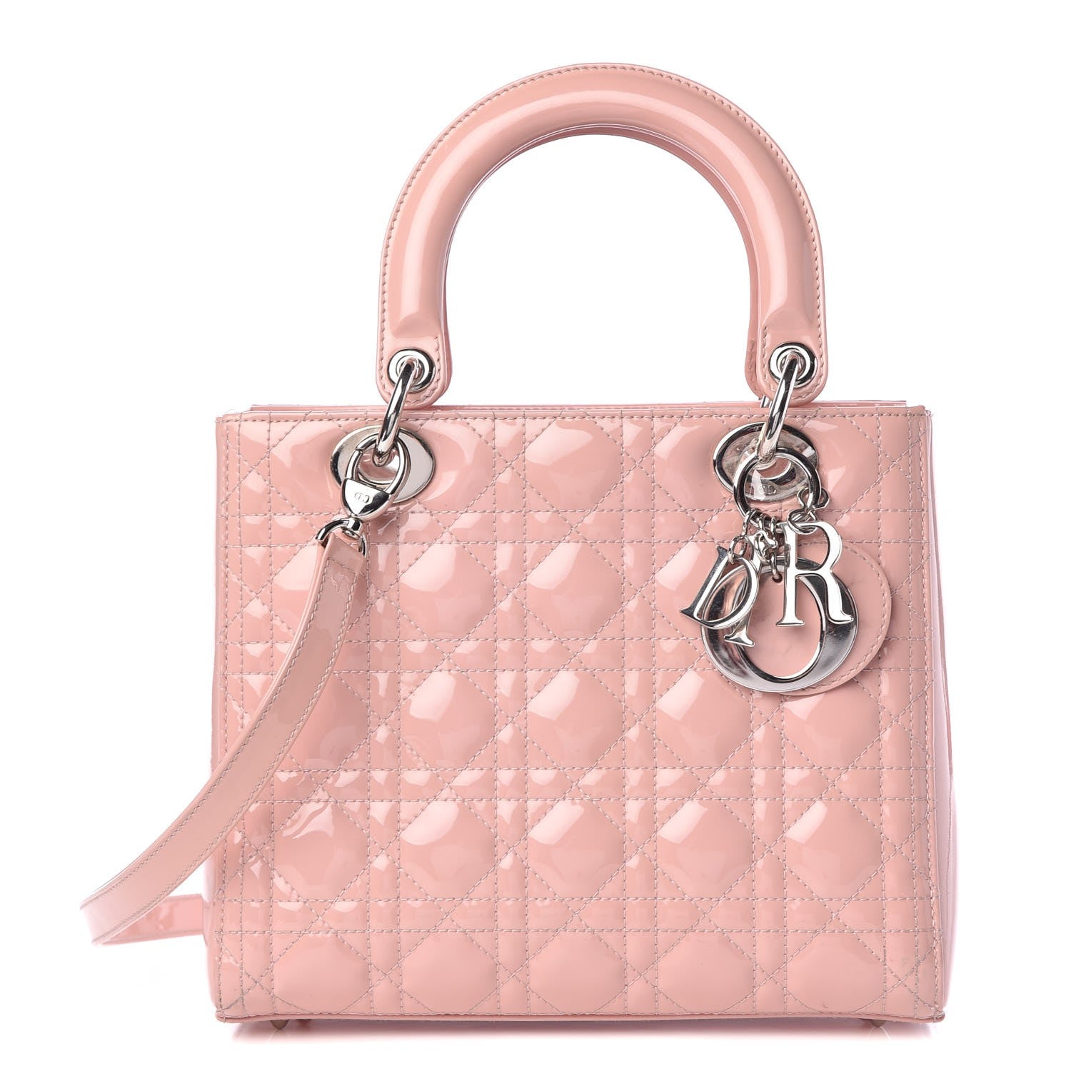 Christian Dior Patent Cannage Medium Lady Dior Rose Clair 1 of 16