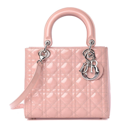 Christian Dior Patent Cannage Medium Lady Dior Rose Clair 1 of 16