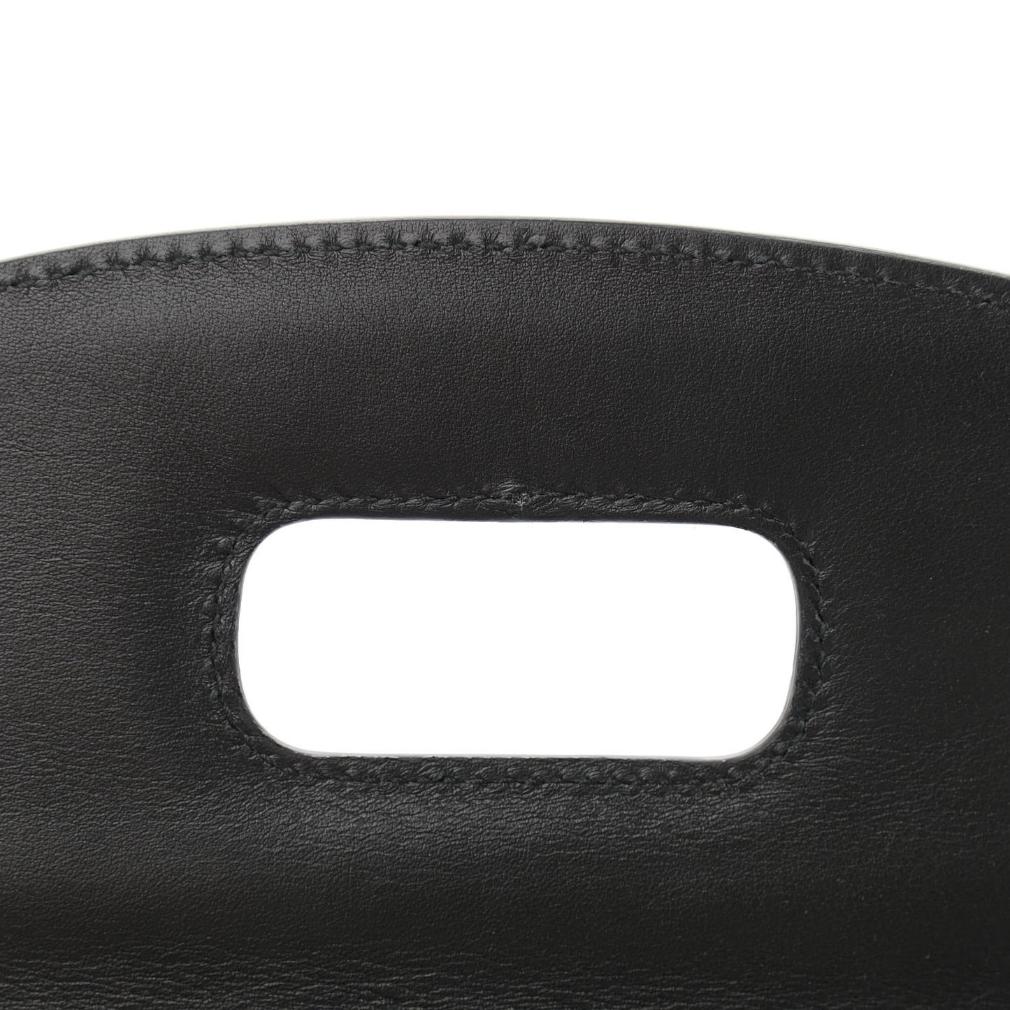 Calfskin Plexiglass Medium Classic 2 Top Handle Bag Black