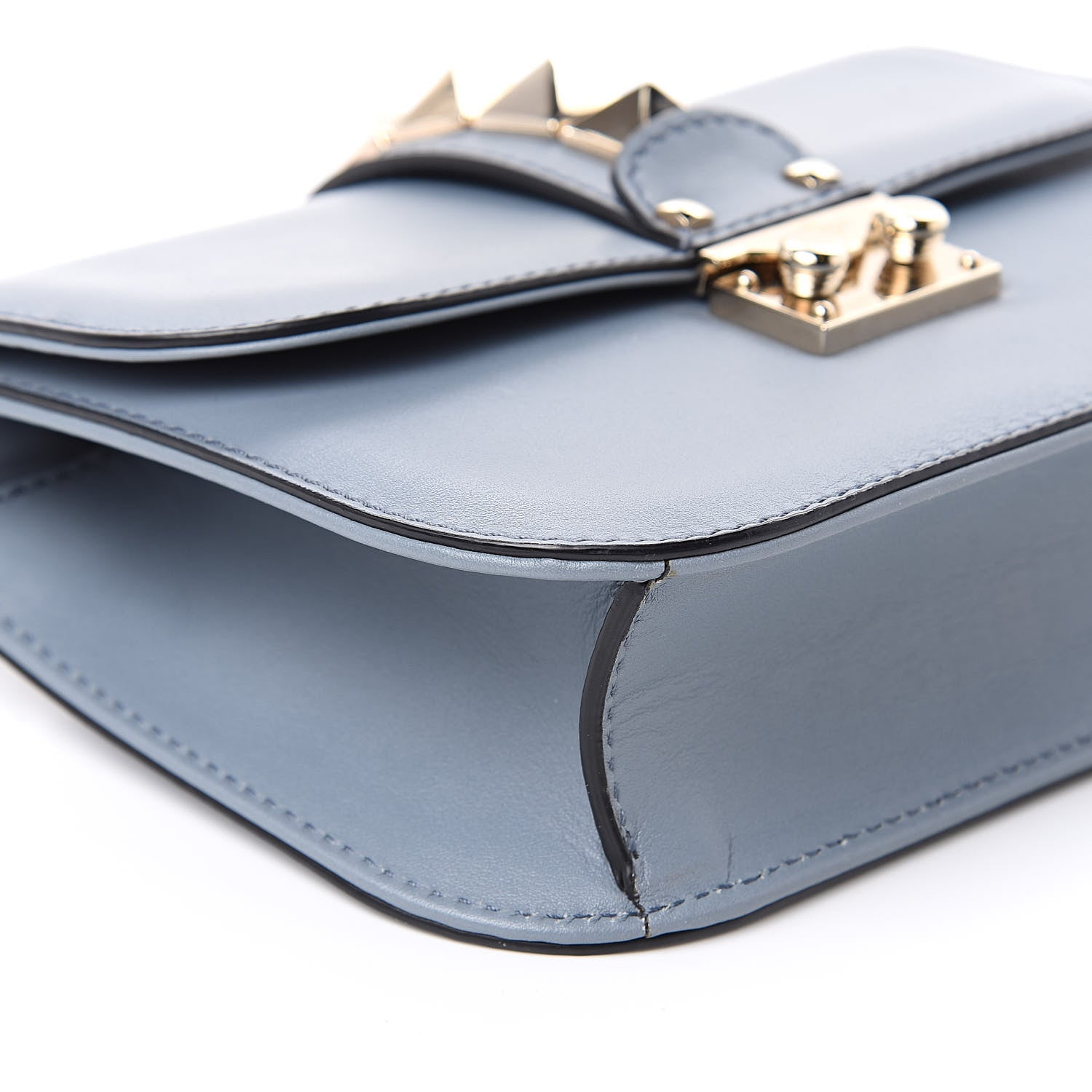 Valentino Garavani Vitello Small Glam Lock Rockstud Flap Sky Sorbet 7 of 12