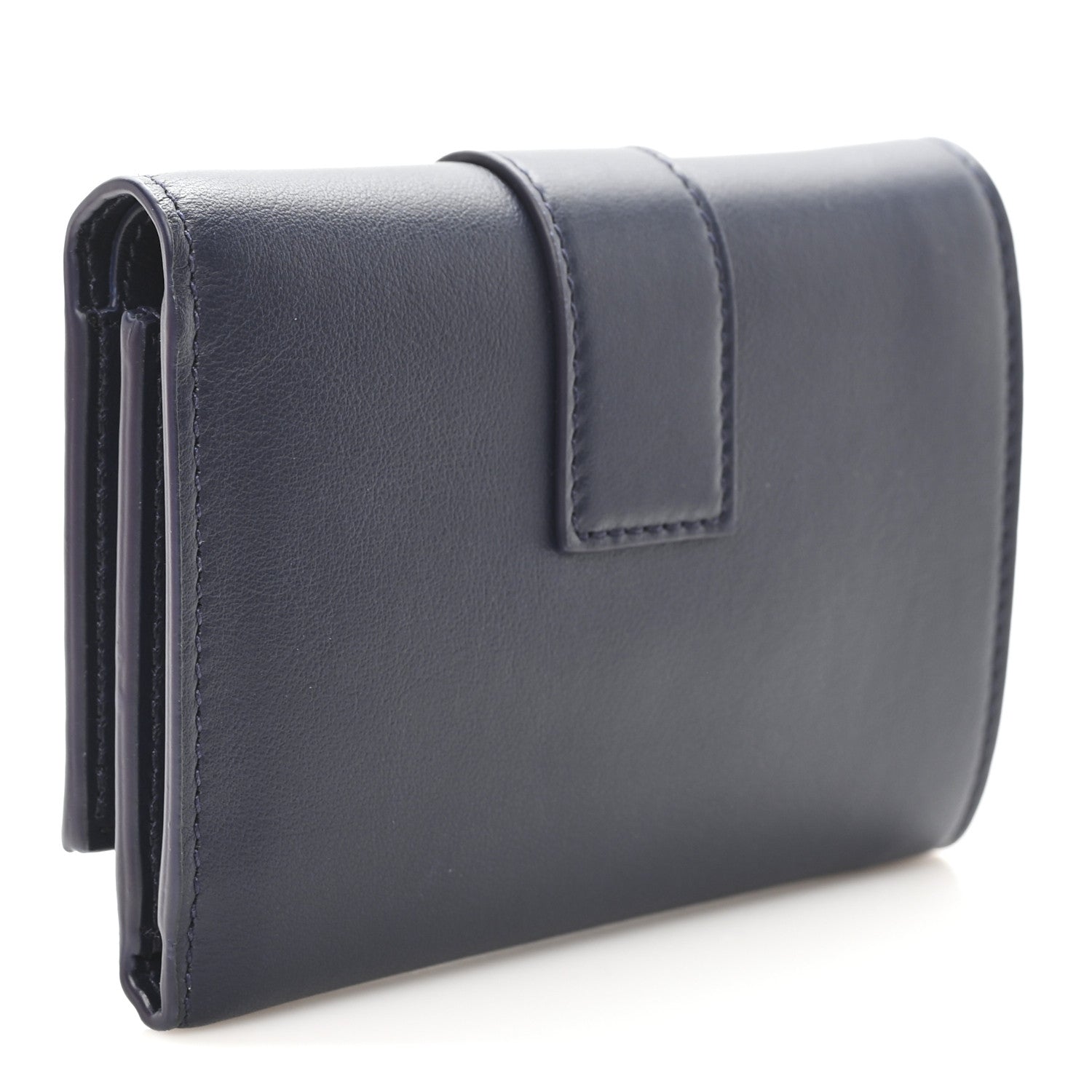 Salvatore Ferragamo Calfskin Hug Compact Wallet Navy 3 of 7