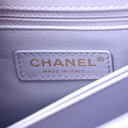 Chanel Caviar Quilted Mini Coco Handle Flap Light Purple 6 of 10