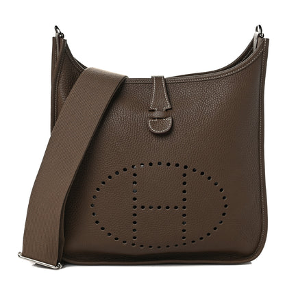 Hermes Taurillon Clemence Evelyne III PM Etoupe 1 of 9