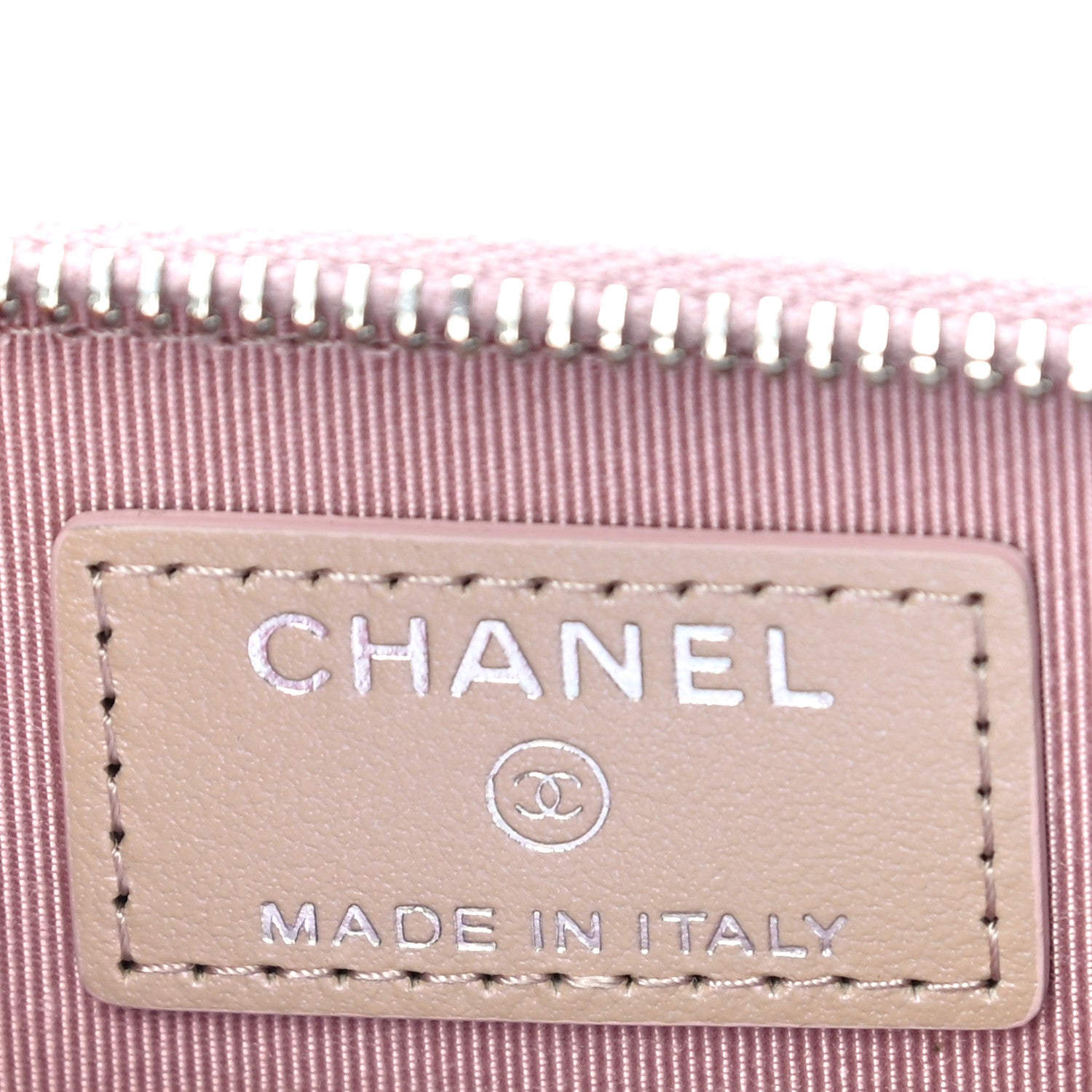 Chanel Iridescent Calfskin Quilted Zip Coin Purse Wallet Pink 6 of 11