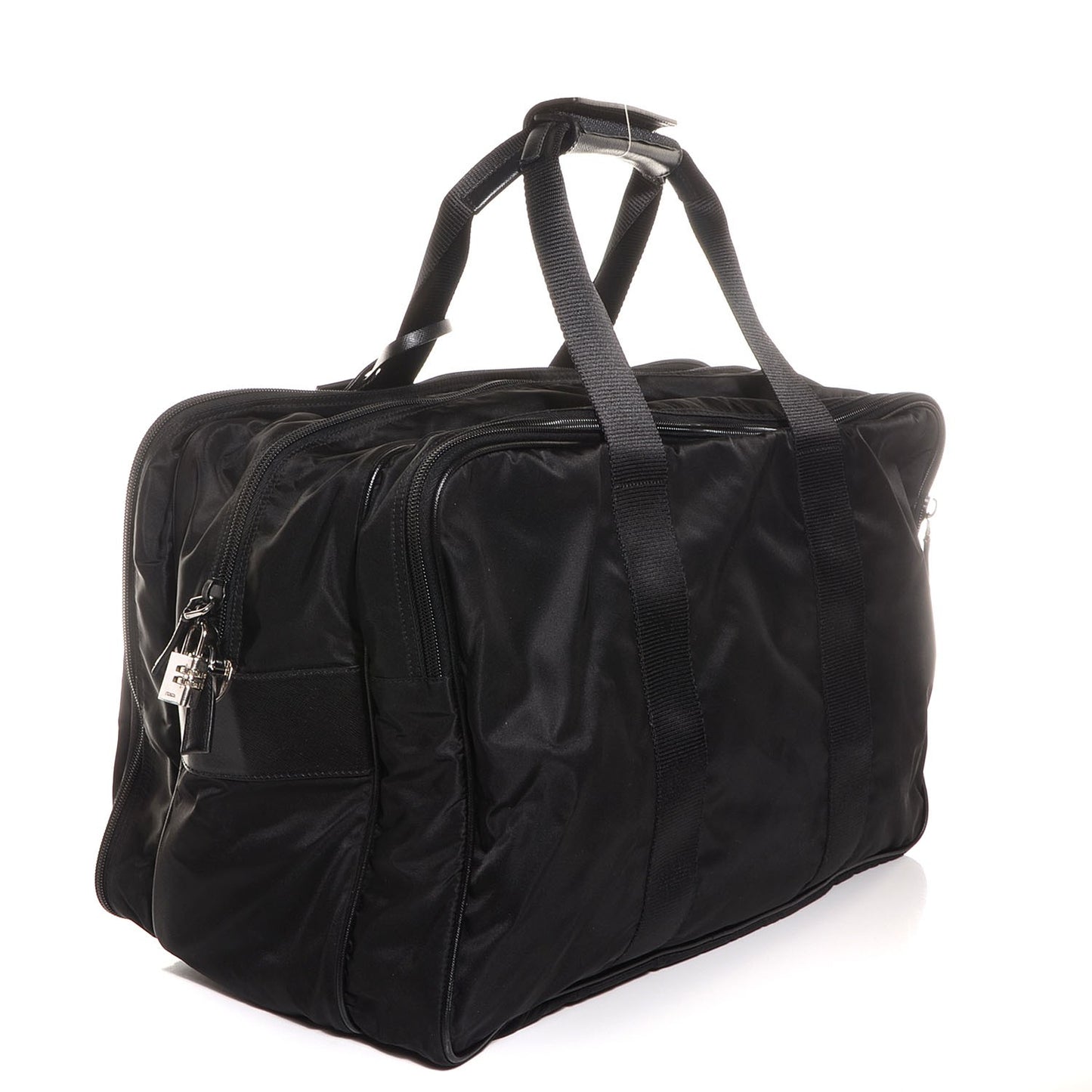 Tessuto Nylon Saffiano Viaggio Carry On Travel Bag Black