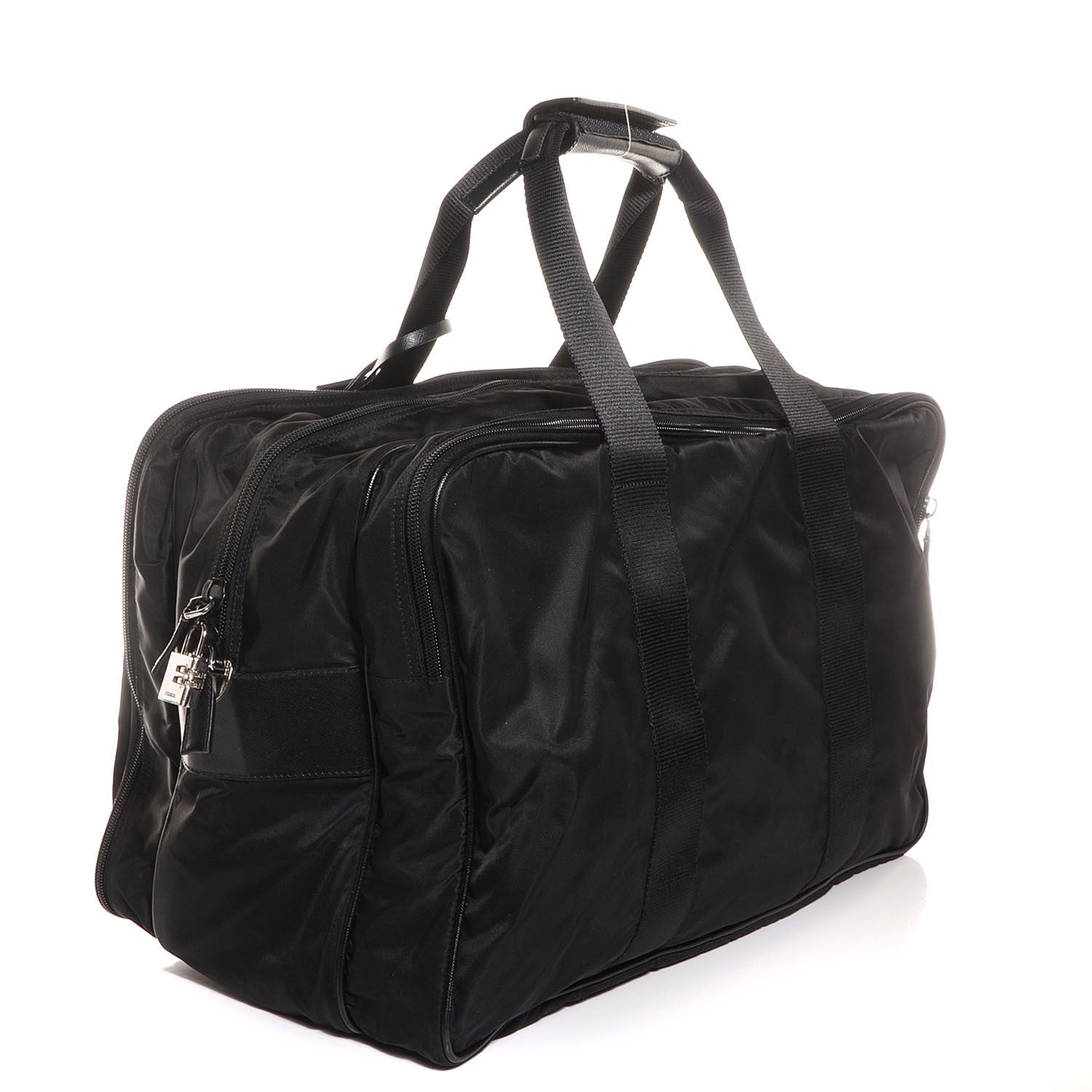 Prada Tessuto Nylon Saffiano Viaggio Carry On Travel Bag Black 3 of 10