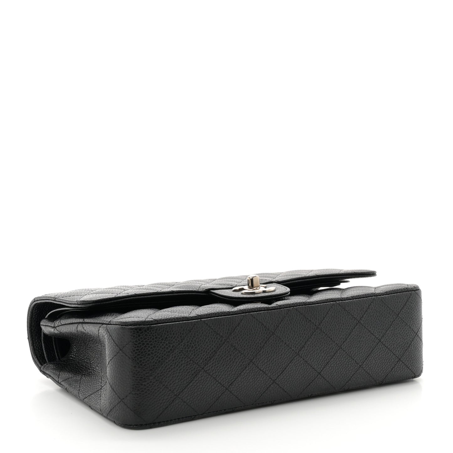 Caviar Quilted Medium Double Flap Black