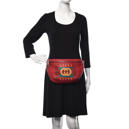 Gucci Grained Calfskin Logo Belt Bag Hibiscus Red 2 of 9