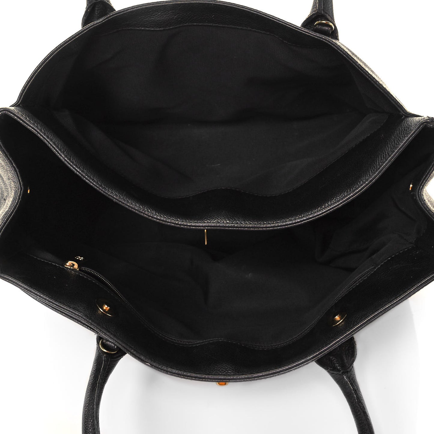 Calfskin Cerf Executive Shopper Tote Black