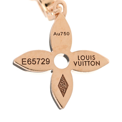 Louis Vuitton 18K Yellow White Pink Gold Diamond Blossom Long Drop Earrings 4 of 5