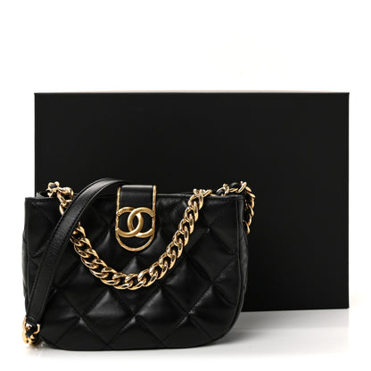 Chanel Lambskin Quilted Small Chain Hobo Black 11 of 11