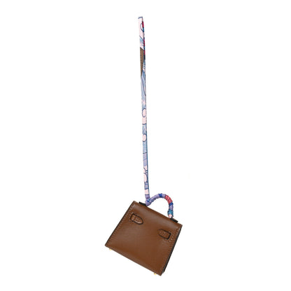 Hermes Tadelakt Mini Kelly Twilly Bag Charm Alezan 3 of 5