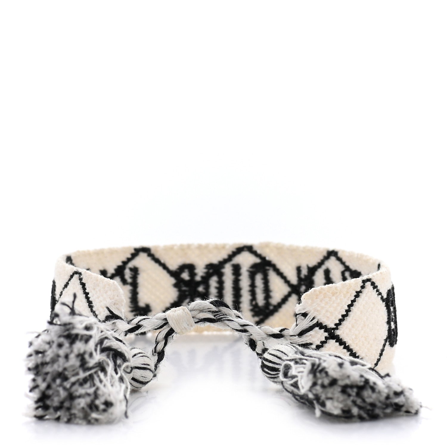 Christian Dior Woven Cotton J'Adior Friendship Bracelet White Black 3 of 5