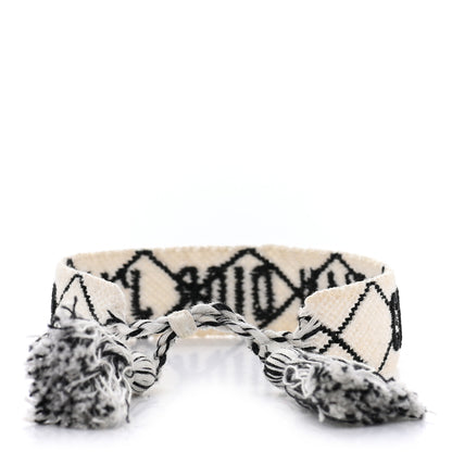 Christian Dior Woven Cotton J'Adior Friendship Bracelet White Black 3 of 5