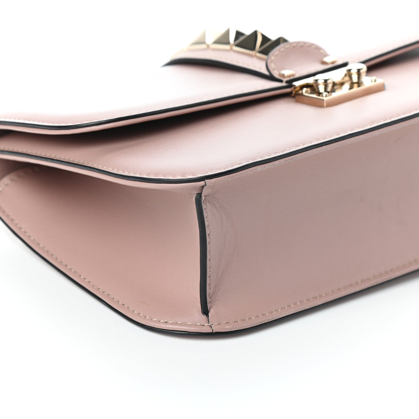 Vitello Medium Glam Lock Rockstud Flap Poudre