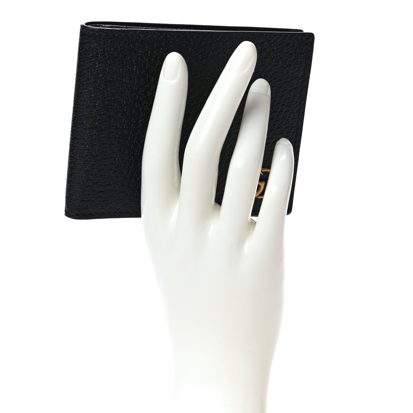 Calfskin Boar Effect GG Marmont Bi-Fold Wallet Black
