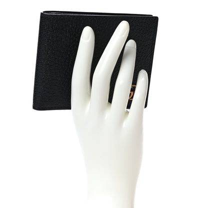 Gucci Calfskin Boar Effect GG Marmont Bi-Fold Wallet Black 2 of 9