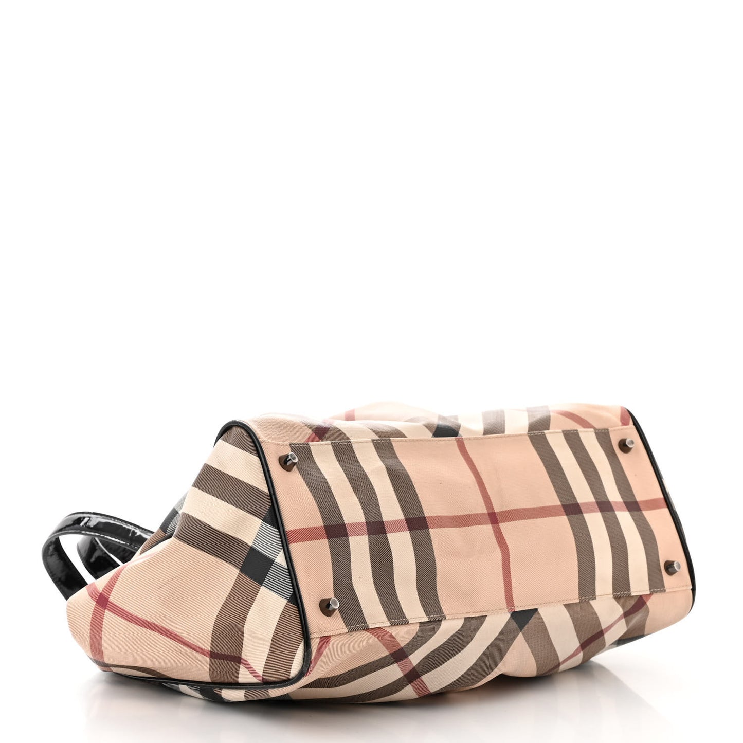 Patent Trim Supernova Check Medium Melbury Tote Black