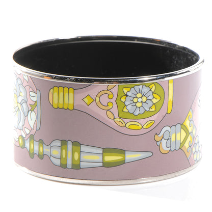 Hermes Enamel Printed Qu Importe Le Flacon Extra Wide Bracelet 62 3 of 5