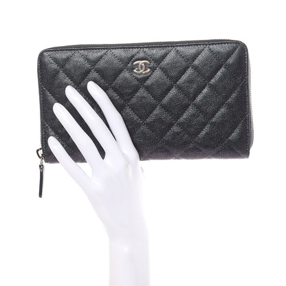 Chanel Iridescent Caviar Quilted Large Zip Around Organizer Wallet Black 2 of 11