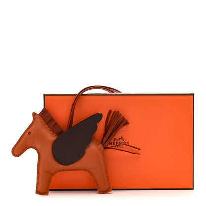 Hermes Milo Lambskin Grigri Rodeo Pegase Horse Bag Charm MM Pain D'epice Sienne Moka 5 of 5