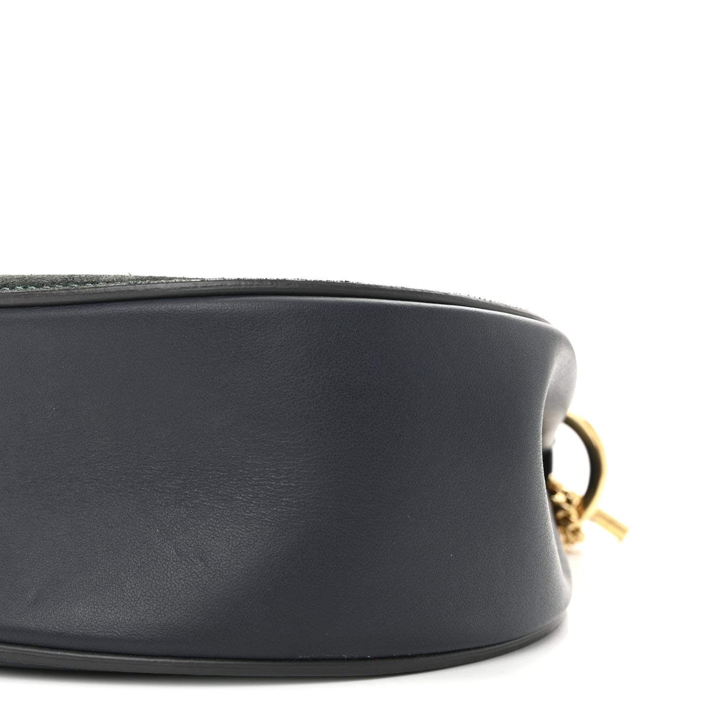 Suede Smooth Calfskin Drew Shoulder Bag Intense Green Brown