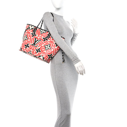 Louis Vuitton Monogram Giant Crafty Neverfull MM Creme Rouge Black 2 of 9