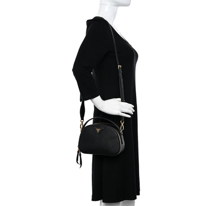 Prada Saffiano Lux Odette Crossbody Black 2 of 10