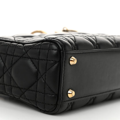 Christian Dior Lambskin Cannage Mini Lady Dior Black 9 of 10