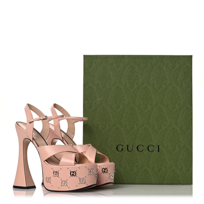 Gucci Malaga Kid Interlocking G Studs 155mm Platform Sandals 40.5 Perfect Pink 13 of 13