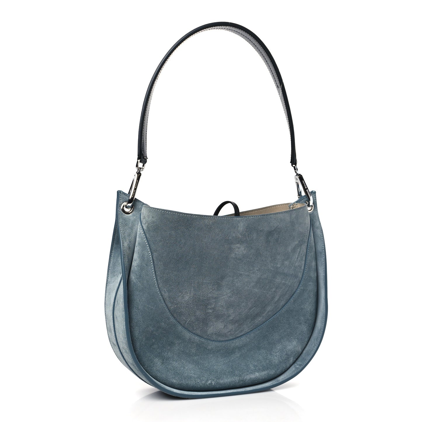 Suede Arch Shoulder Bag Faded Blue