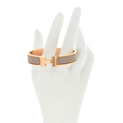 Hermes Enamel Narrow Clic Clac H Bracelet PM Chataigne 2 of 5
