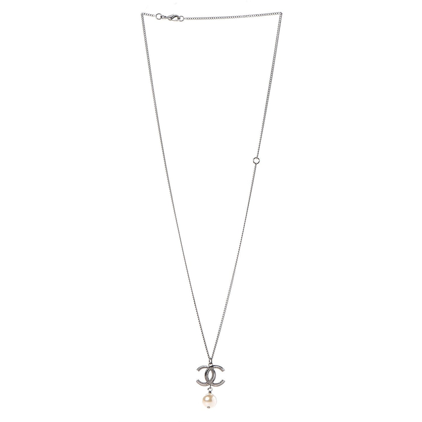 Ruthenium CC Pearl Drop Necklace