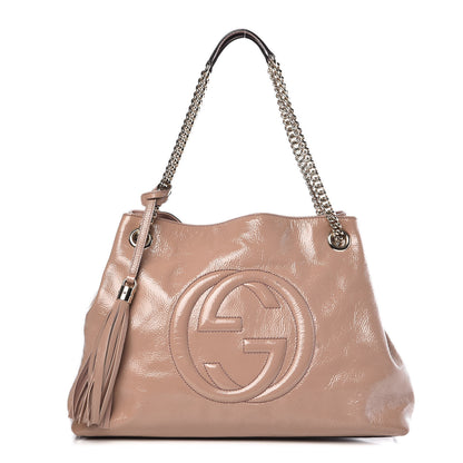 Gucci Patent Medium Soho Chain Shoulder Bag Dark Cipria 1 of 11