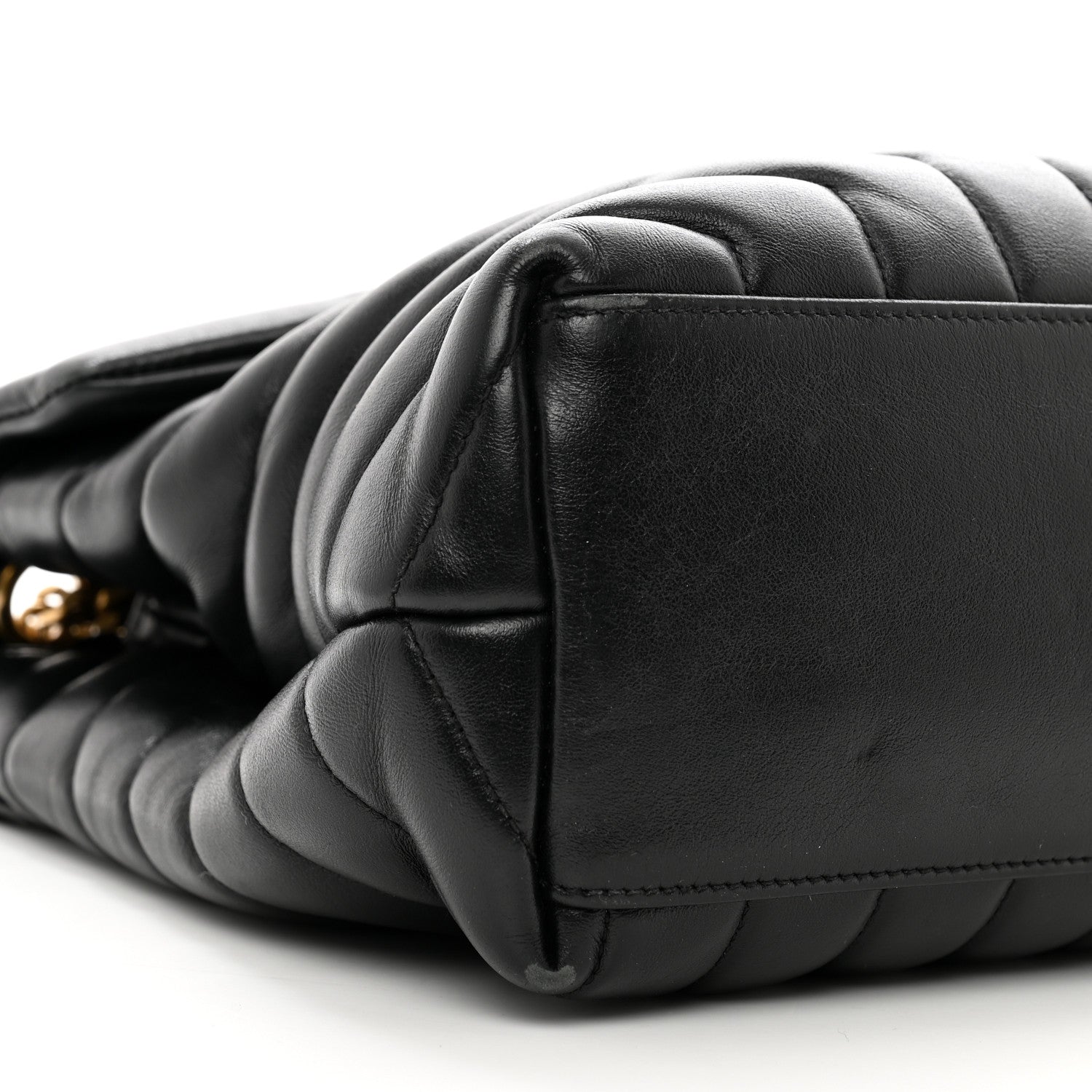 Saint Laurent Calfskin Y Quilted Monogram Medium Loulou Chain Satchel Black 9 of 12