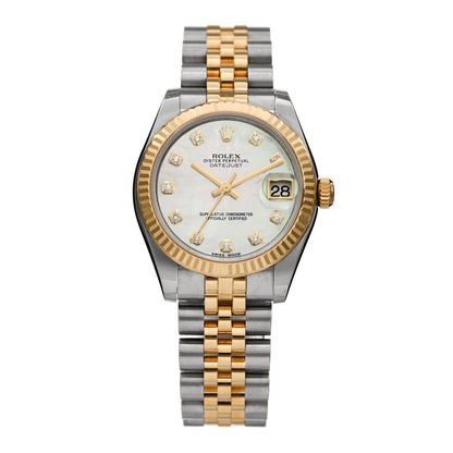 Rolex Stainless Steel 18K Yellow Gold Diamond Mother of Pearl 31mm Oyster Perpetual Datejust Watch 178273 1 of 5