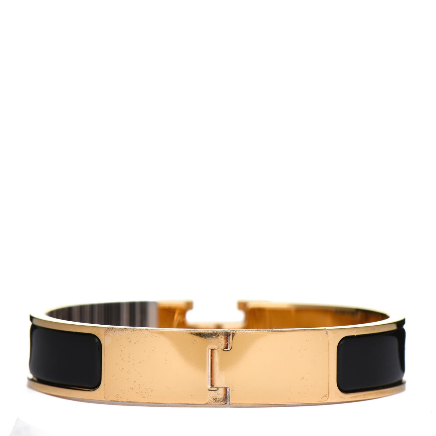 Enamel Narrow Clic Clac H Bracelet PM Black