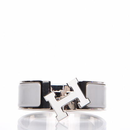 Hermes Enamel Wide Clic Clac H Bracelet PM Gris Clair White 3 of 6