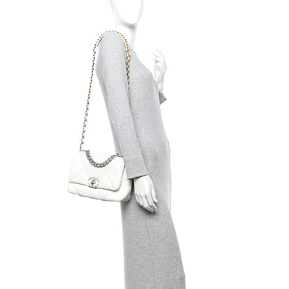 Chanel Lambskin Quilted Medium Chanel 19 Flap White 2 of 10