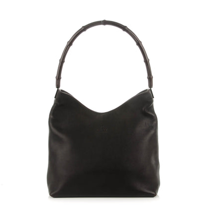 Gucci Calfskin Bamboo Shoulder Bag Dark Brown 1 of 7