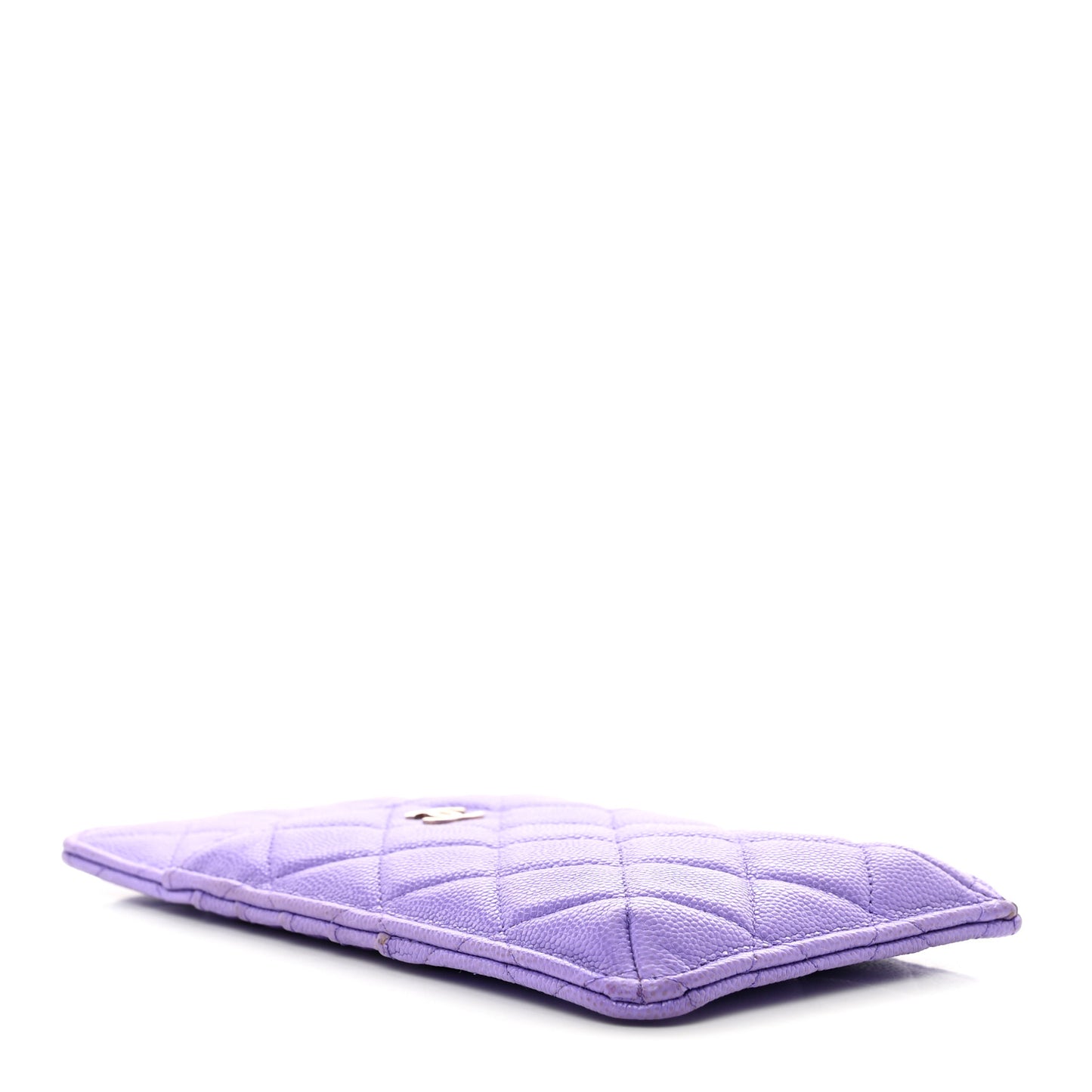 Caviar Quilted Classic Flat Wallet Pouch Purple